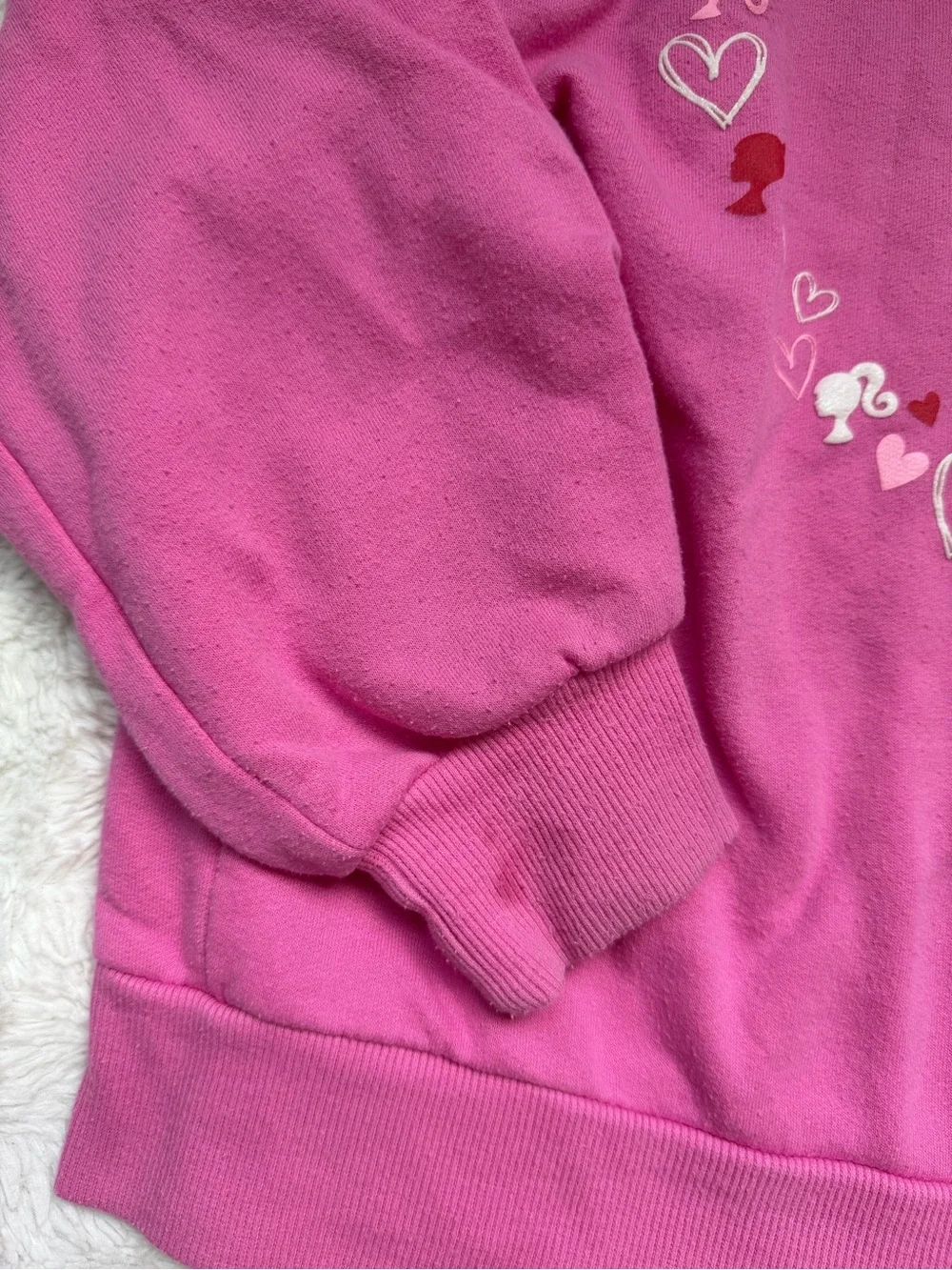 Barbie Girls Two Piece Sweater Set Pink Barbie Logo Size 7-8